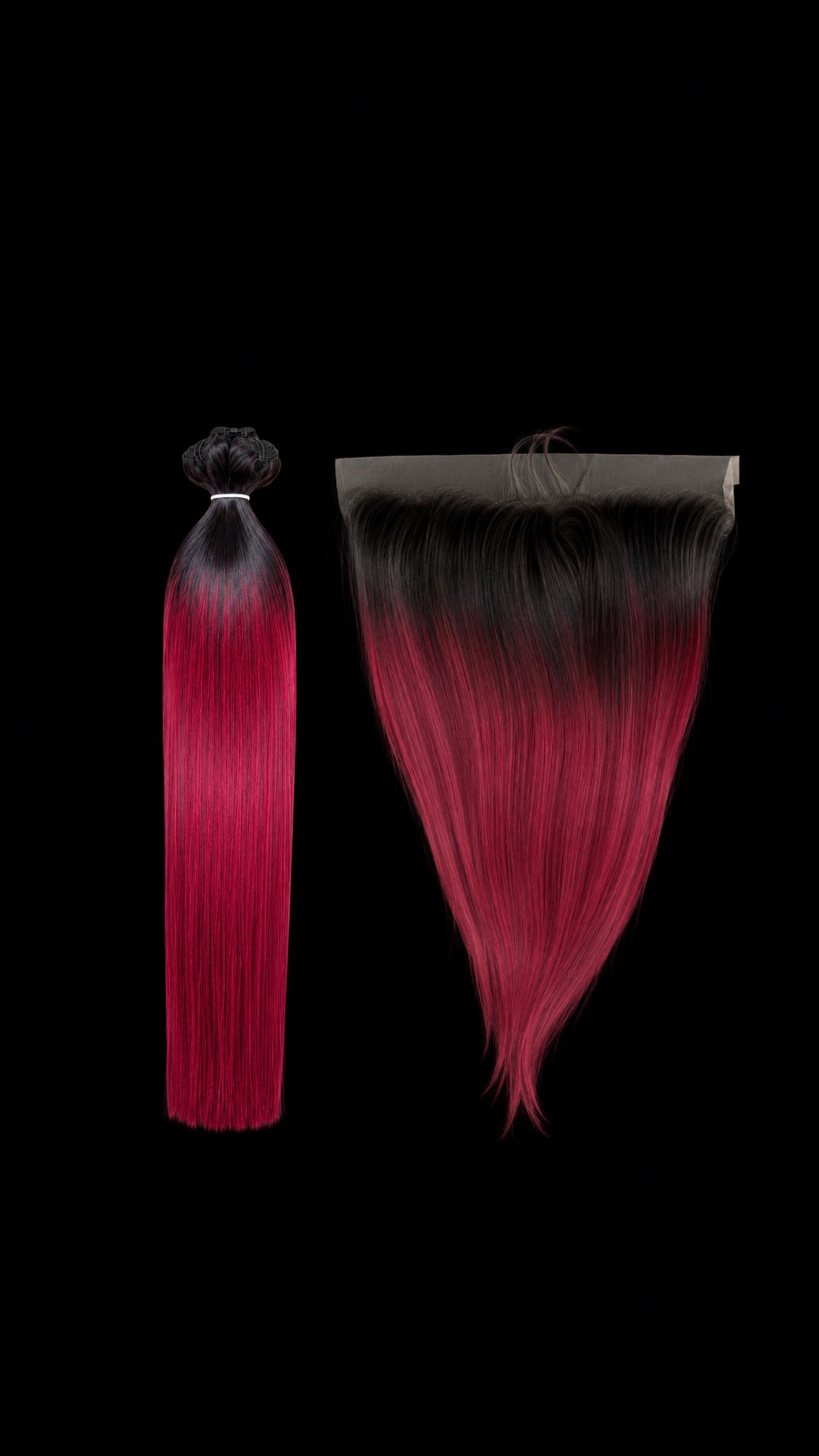 RAW VELVET SANGRIA STRAIGHT BUNDLES + FRONTAL