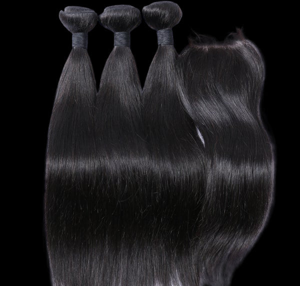 VIRGIN STRAIGHT BUNDLES + CLOSURE