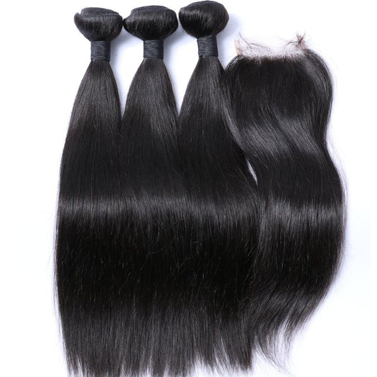 VIRGIN STRAIGHT BUNDLES + CLOSURE